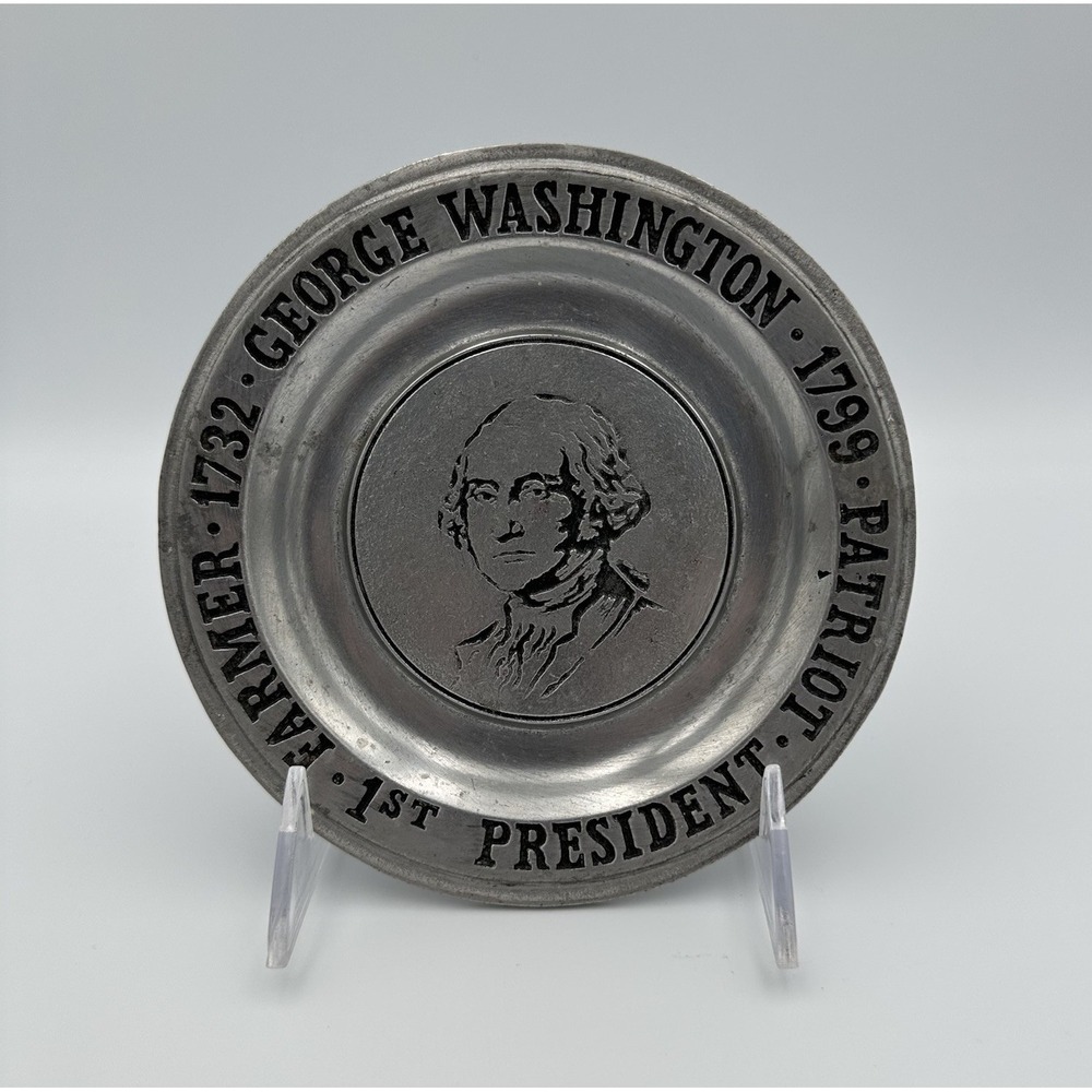 WILTON‎ Pewter Plate Columbia PA George Washington President Patriot Farmer